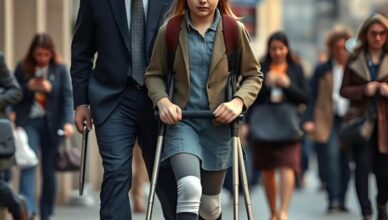 He knocked away her crutch like it was just a stick and kept walking