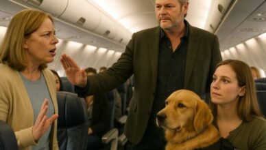 A woman tries to get a dog kicked off a flight — then Blake Shelton steps in, leaving the whole plane stunned