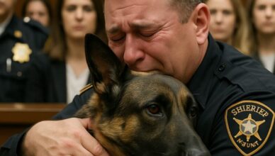 A convicted police officer asked to see his dog one last time, but when the German shepherd entered the courtroom, something unexpected happened