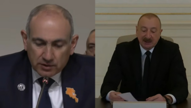 Это первый случай участия президента Азербайджана в мероприятии, проходящем в Армении: Пашинян