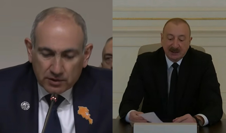 Это первый случай участия президента Азербайджана в мероприятии, проходящем в Армении: Пашинян