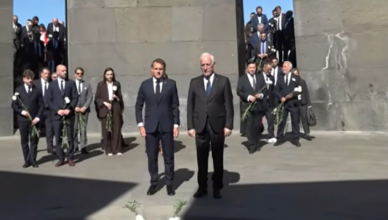 Макрон написал пост на армянском языке.
