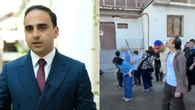В Ереване на Авиняна с балкона вылили воду.