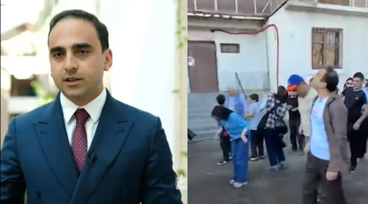 В Ереване на Авиняна с балкона вылили воду.